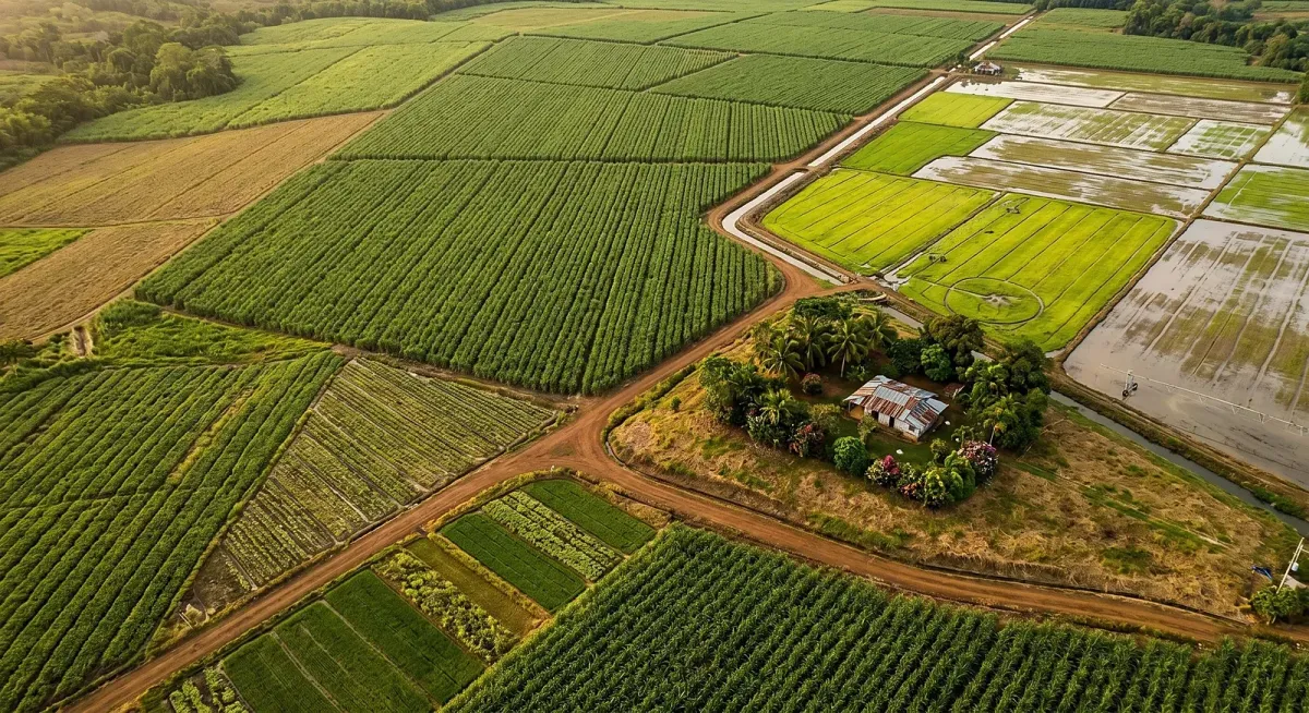 Campos de cultivo vistos desde el aire